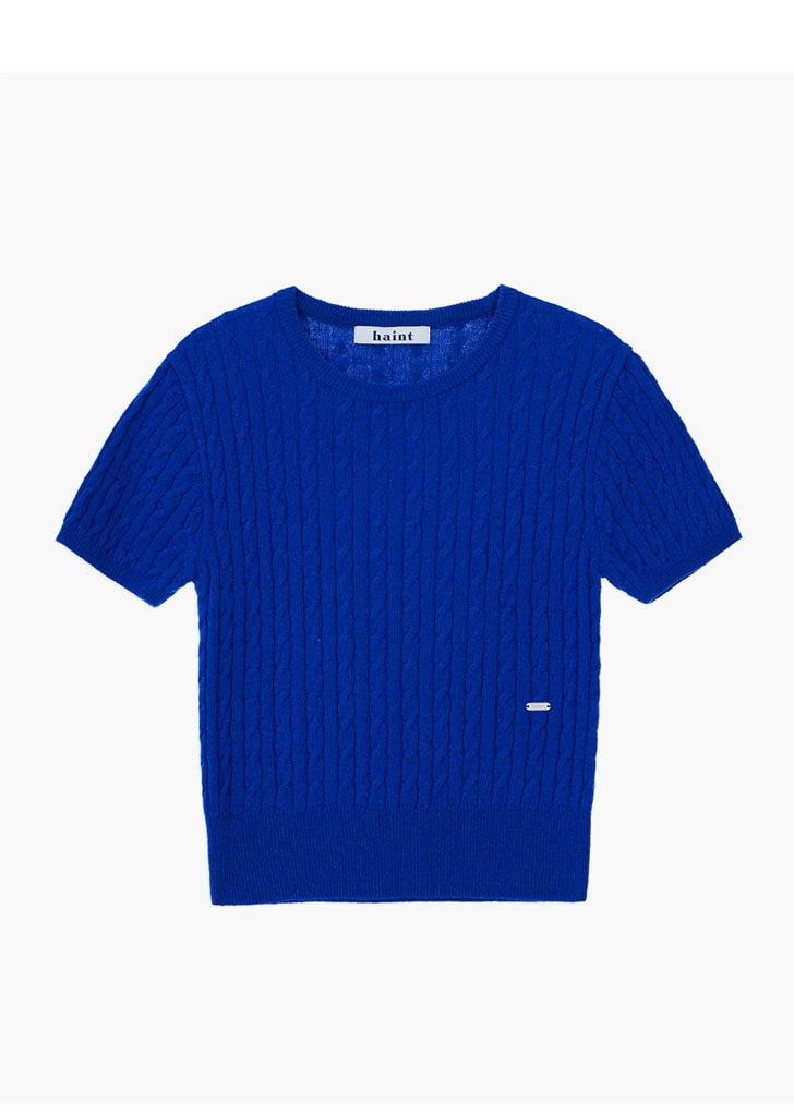 DARIN CASHMERE CABLE KNIT TOP_3COLORS_BLUE