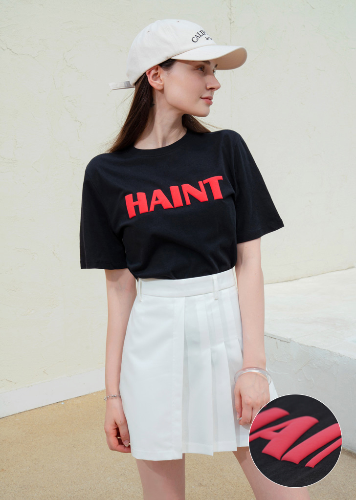 HAINT 엠보 프린트 티셔츠_Black