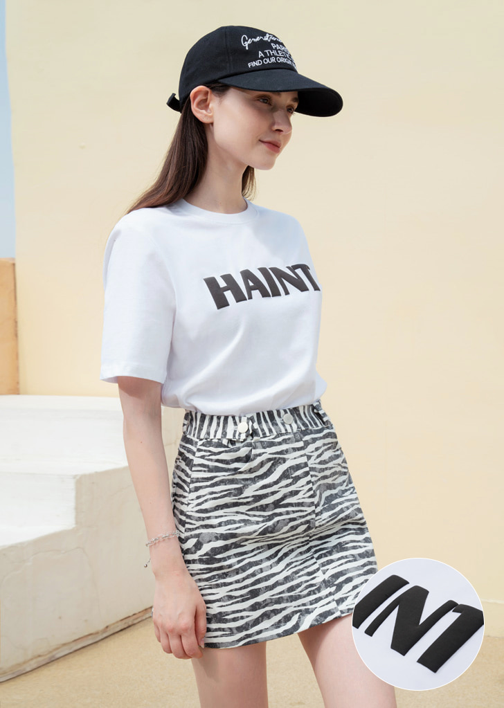 HAINT 엠보 프린트 티셔츠_White